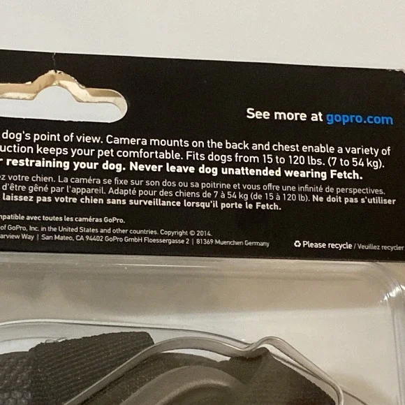 Go Pro Fetch Dog Harness Fits 15 to 120 Lbs Be a Hero Mounts Back Chest Padded - Picture 6 of 12